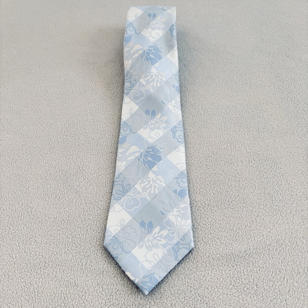 Sean John Tie Silk Blue Floral 4/60" Designer Business Casual Preppy Office